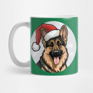 Christmas German Shepherd Santa Hat Mug